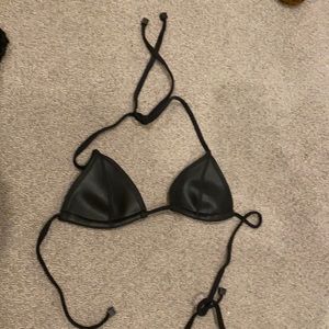 Triangl Matte Black Bathing Suit Top